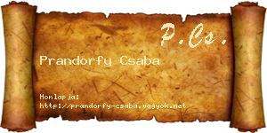 Prandorfy Csaba névjegykártya